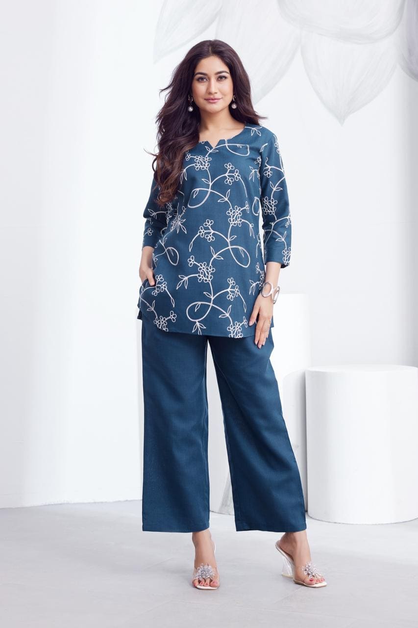 Teal Floral 2-Piece Co-ord Set