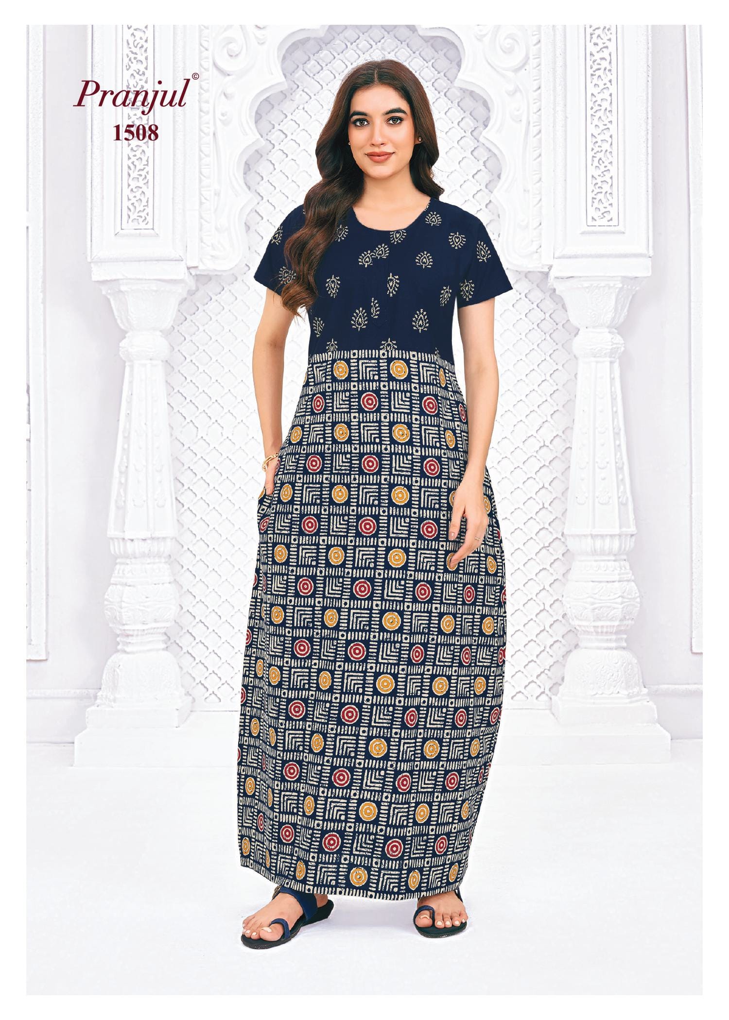 Pranjul 1508 Indigo Nighty