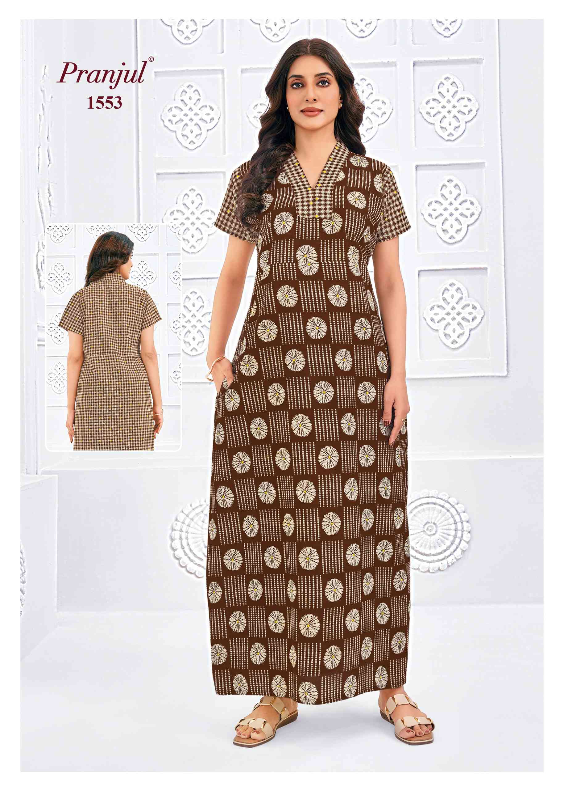 Pranjul 1553 Checkered Nighty